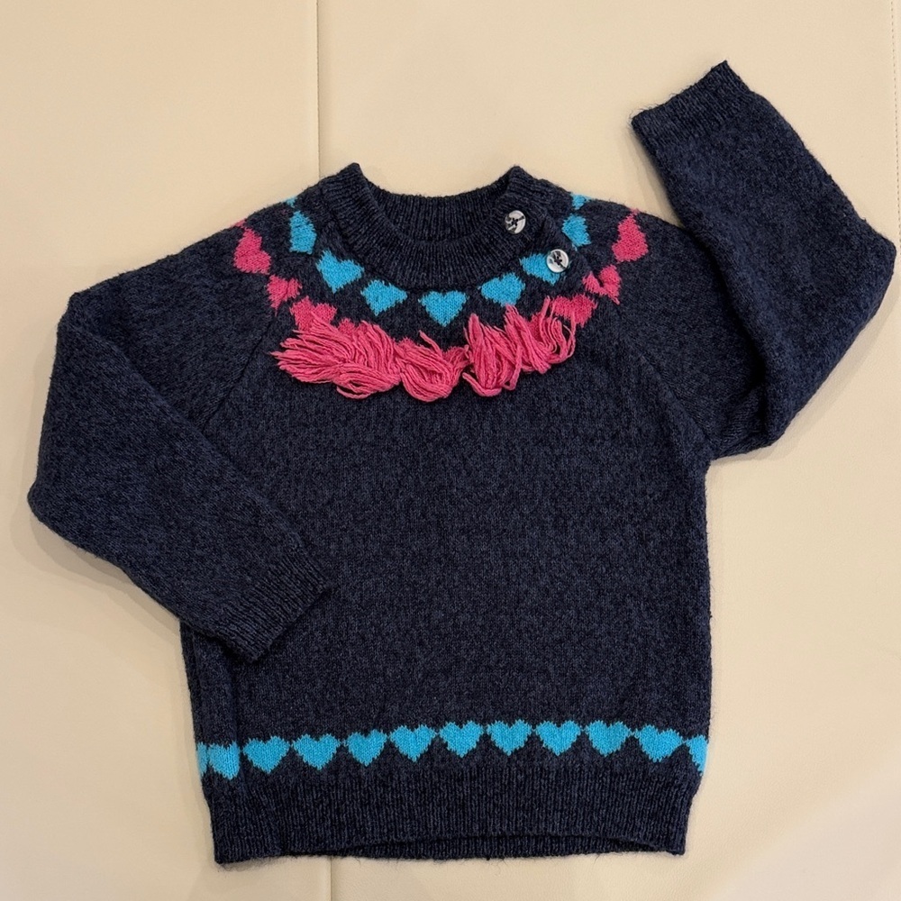 Hatley Navy Blue Heart Pattern Sweater